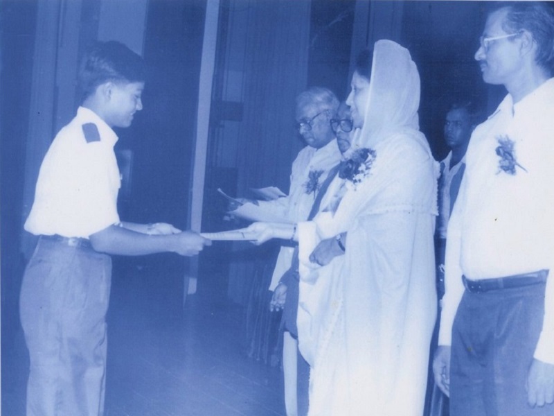 Receiving Certificate from Prime Minister Khaleda Zia for Securing place in Merit List in SSC Exam, 1993