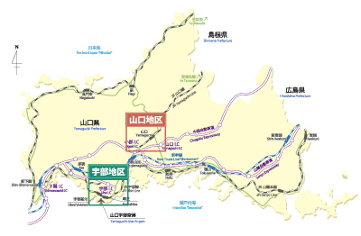 地図：山口県山口大学へ