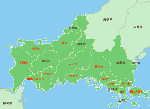 山口県のマップ