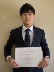 受賞論文第一著者の千頭優斗さん