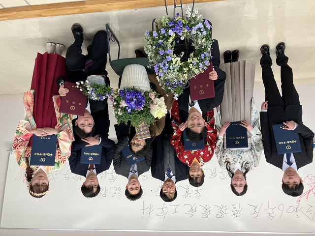 学科卒業式の会場で